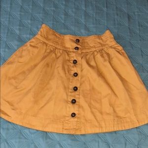 button up skirt, yellow/mustard